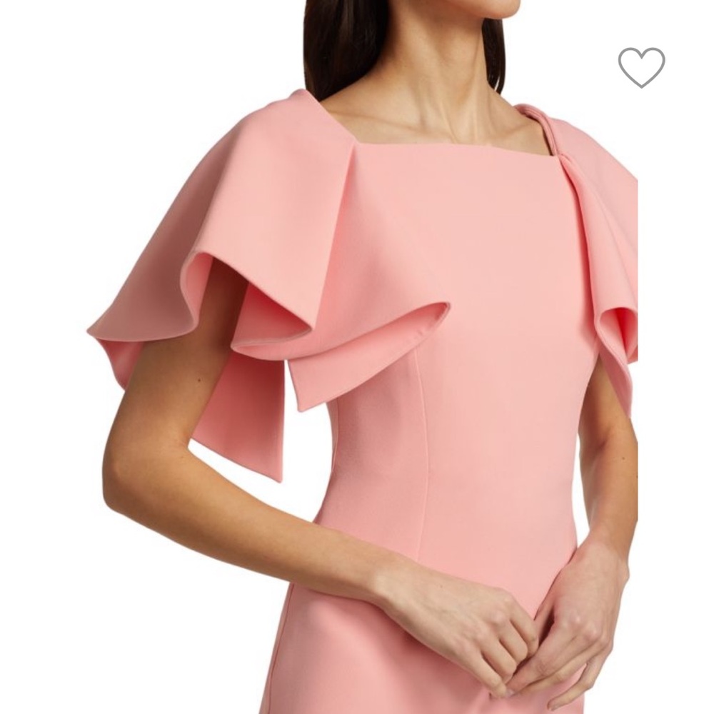SAFIYAA Eve Stretch Crepe Draped Sleeve Column Dress 10 - Picture 7 of 16